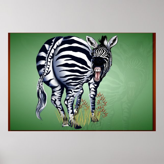 Fat Butted Zebra -Yardsign Poster (Vorne)
