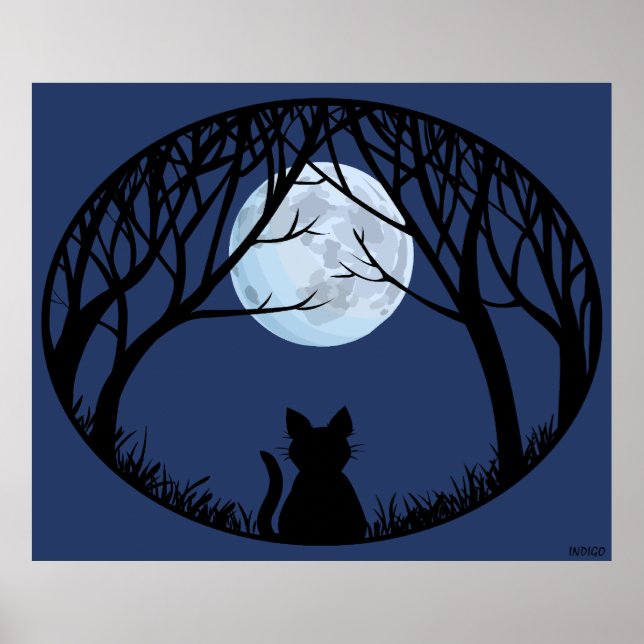 Fat Cat Art Poster Niedlich Cat Lover Prints Poste (Vorne)