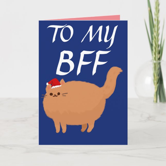 FAT CAT BEST FREUND BESTE FREUNDIN CHRISTMAS CARDS KARTE (Vorderseite)