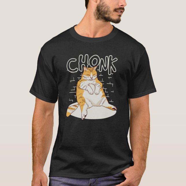 Fat Cat Chonk Scale Chonky Chubby Kitten Sarcasm T-Shirt (Vorderseite)
