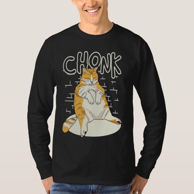 Fat Cat Chonk Scale Chonky Chubby Kitten Sarcasm T-Shirt (Vorderseite)