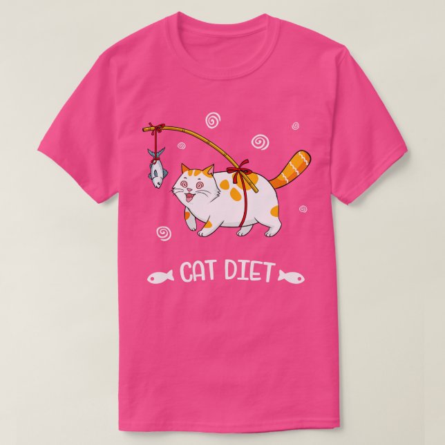 Fat Cat Diet Funny Fellow Lover T-Shirt (Design vorne)
