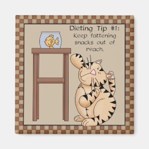 Fat Cat Dieting Tipp Nr. 1 - Kühlschrankmagnet Magnet