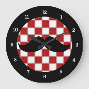 Fat Chef Mustache Clock Große Wanduhr