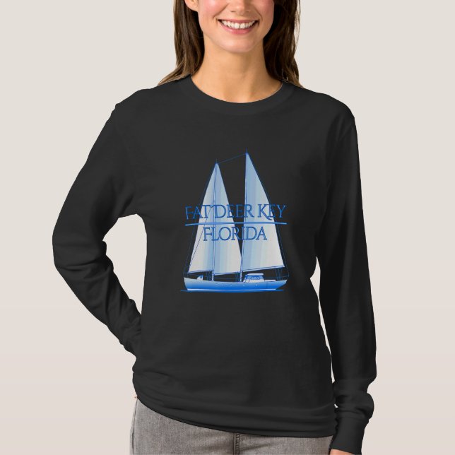 Fat Deer Key Florida Küstensegel T-Shirt (Vorderseite)