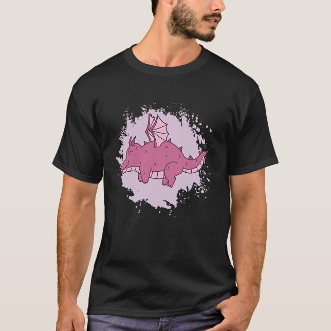 fat Dragon Fantasy Animal cute T-Shirt (Vorderseite)