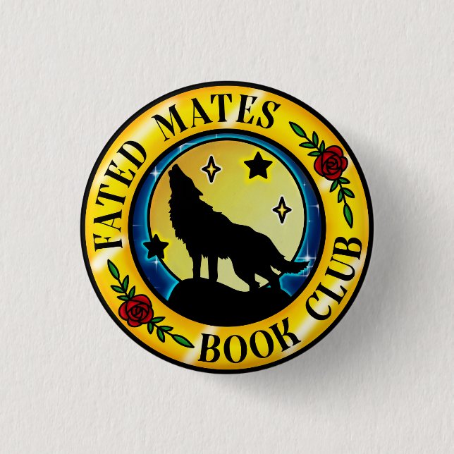 Fat Mates Book Club Abzeichen Button (Vorderseite)