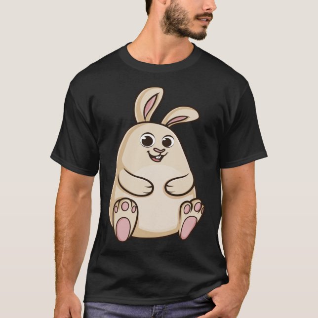 Fat Niedlich Chubby Rabbit Bunny T-Shirt (Vorderseite)