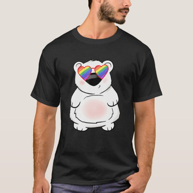 Fat Polar Bear Lgbt Teen Girl Rainbow Body P T-Shirt (Vorderseite)