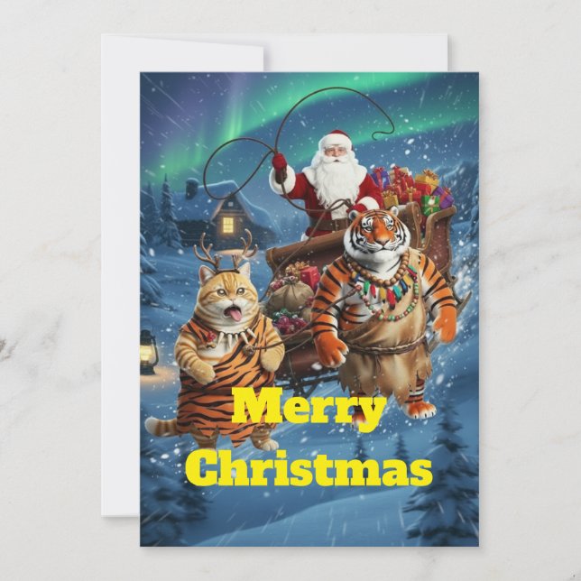 Fat Tiger the Ginger Cat’s Holiday Trouble – Cat R Einladung (Vorderseite)