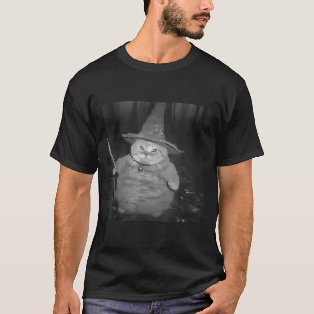 Fat Wizard Cat Fat Kitten Wizard Funny Cat Meme Br T-Shirt (Vorderseite)