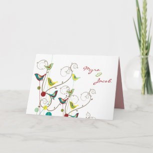 Fatatin Colorful Summer Birds Wirbel Wedding Card