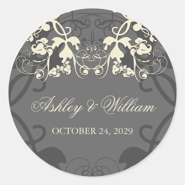 Fatatin Floral Blühte White Wedding Sticker (Vorderseite)