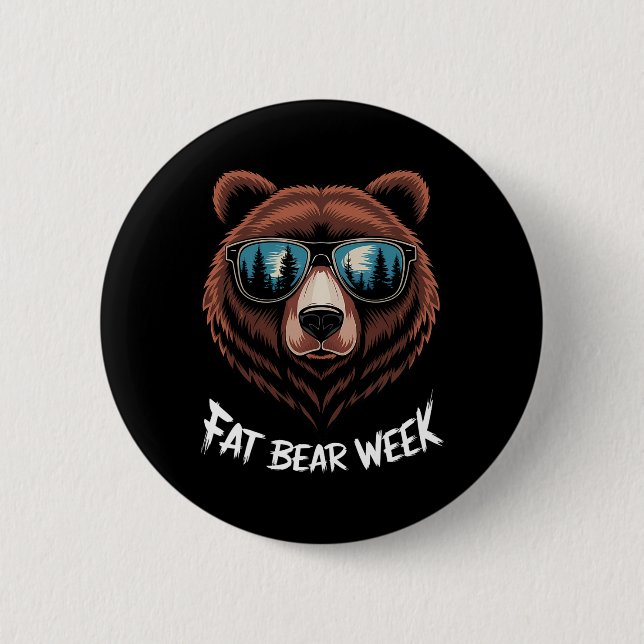 Fatbear Week Retro Bärensmuschel Naturliebhaber Button (Vorderseite)