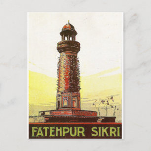 Fatehpur sikri city, Indien, vintage travel Postkarte