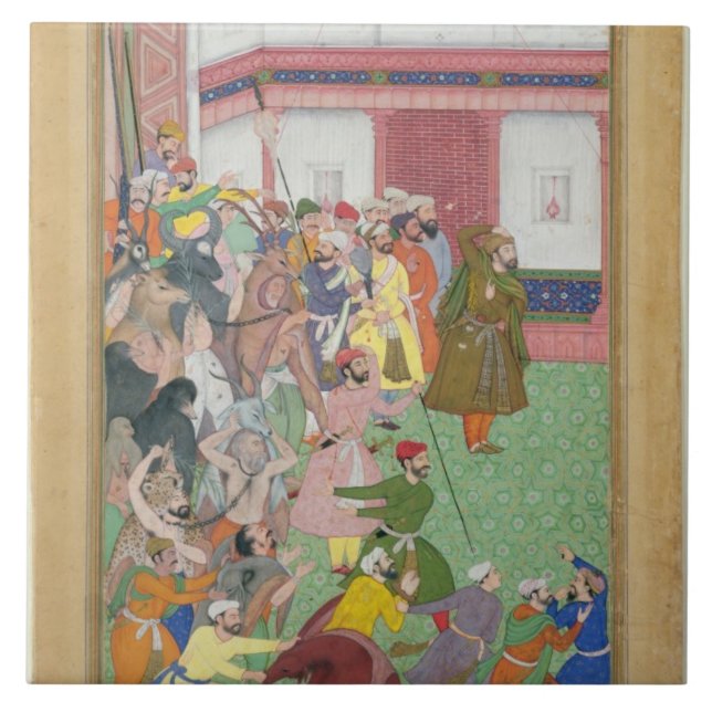 Fatepur Sikiri, 1573: Hasain Quli Khan-l Jahan vor Fliese (Vorderseite)