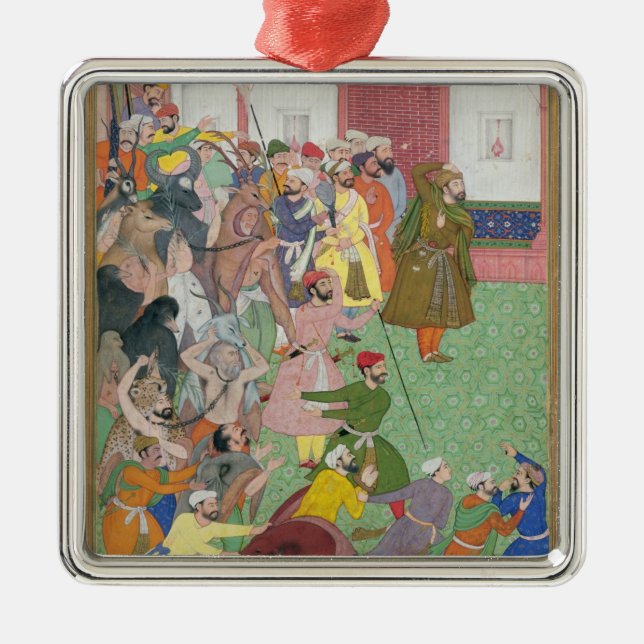 Fatepur Sikiri, 1573: Hasain Quli Khan-l Jahan vor Ornament Aus Metall (Vorne)