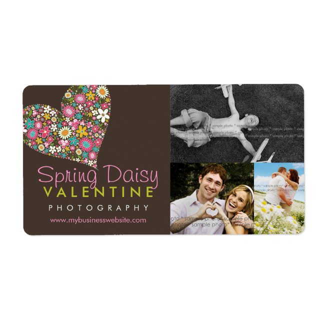 Fatfat Spring Flowers Herz Business Labels (Vorne)