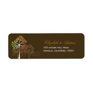 fatfatin Herbst-Fall-Baum-Brown-Adressen-Etiketten