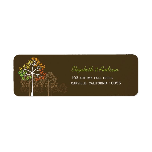 Fatfatin Herbst Trees Brown Address Labels (Vorne)