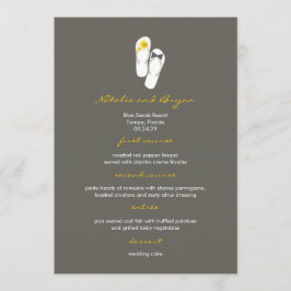 Fatfatin Hibiskus Flip Flops Wedding Menu Card Menükarte