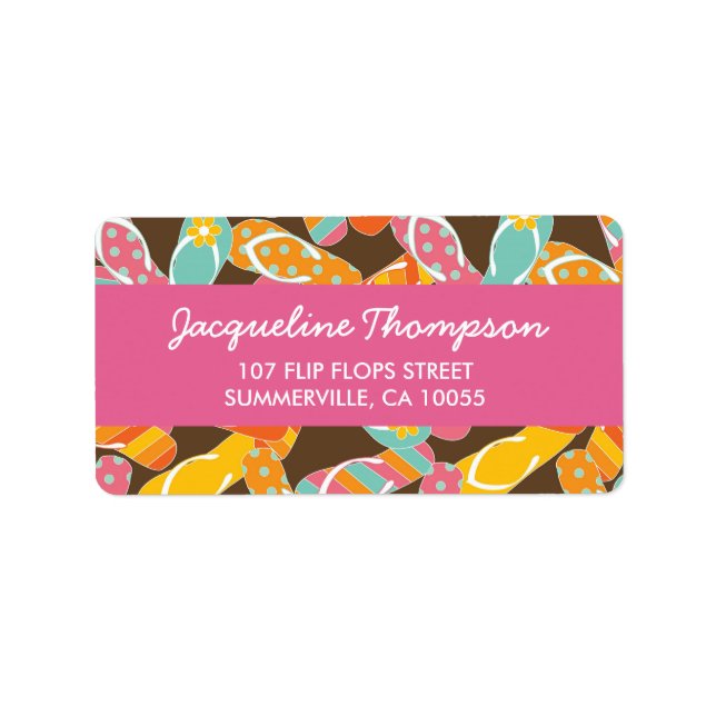 Fatfatin Summer Flip Flops Party Address Labels Adressaufkleber (Vorne)