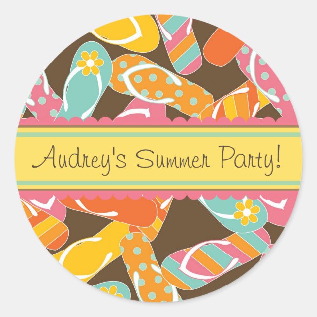 Fatfatin Summer Flip Flops Party Sticker (Vorderseite)