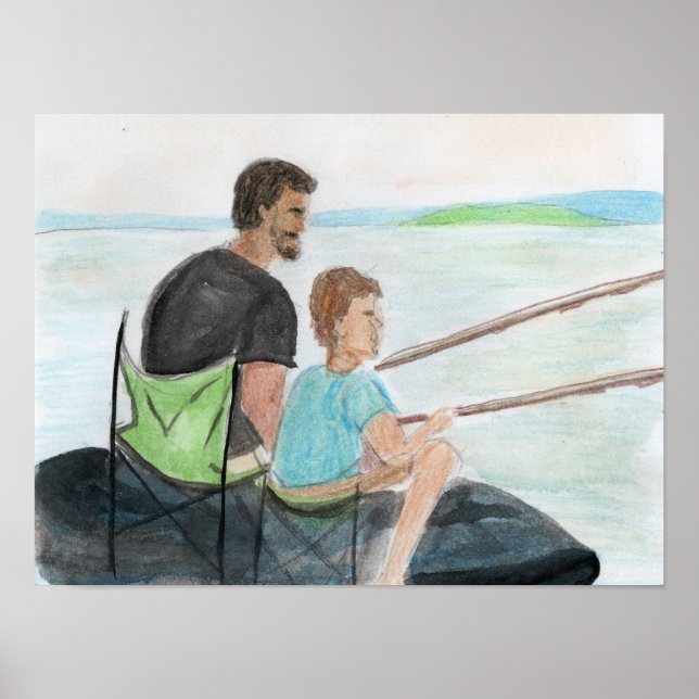 Father and Son Fishing Poster (Vorne)
