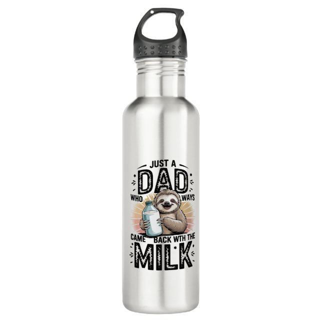 father and son with milk  sloth graphic design-01 edelstahlflasche (Vorderseite)