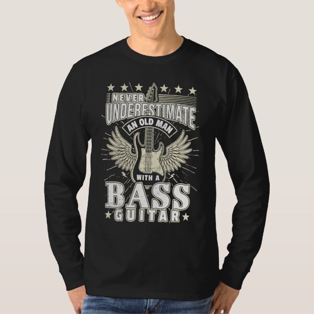 Father Bass Player Dad Old Man Bass Guitar Electri T-Shirt (Vorderseite)