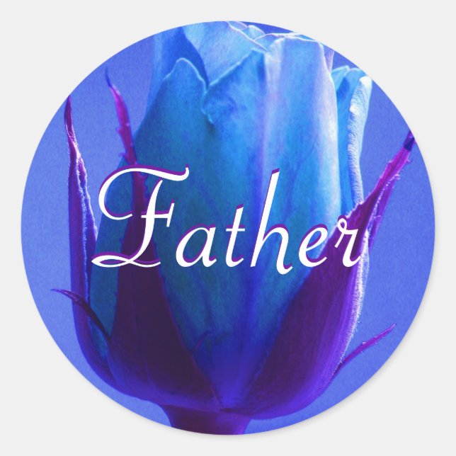 Father Blue Rose Sticker (Vorderseite)