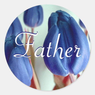 Father Blue Tulips Sticker