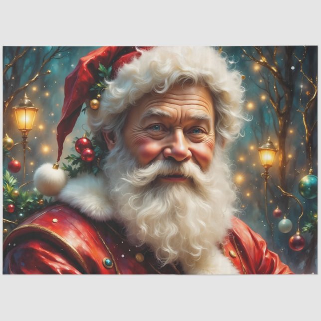 Father Christmas at the Lamplight Lane Decoupage  Seidenpapier (Vorderseite)