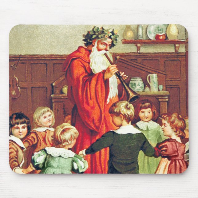 Father Christmas Blowing The Horn Mousepad (Vorne)