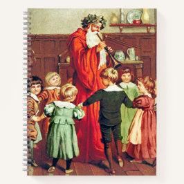 Father Christmas Blowing The Horn Notizbuch