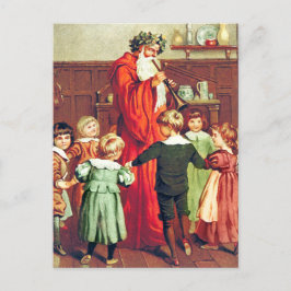 Father Christmas Blowing The Horn Postkarte