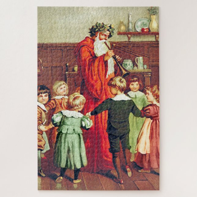 Father Christmas Blowing The Horn Puzzle (Vertikal)