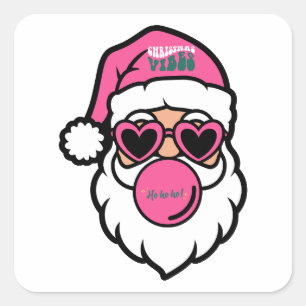 Father Christmas Frohe Weihnachtsaufkleber Quadratischer Aufkleber