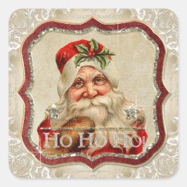 Father Christmas Ho Ho Ho Jolly Weihnachten Quadratischer Aufkleber