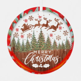 Father Christmas Sleigh Frohe Weihnachten Ornament Aus Metall