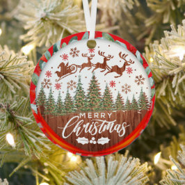 Father Christmas Sleigh Frohe Weihnachten Ornament Aus Metall