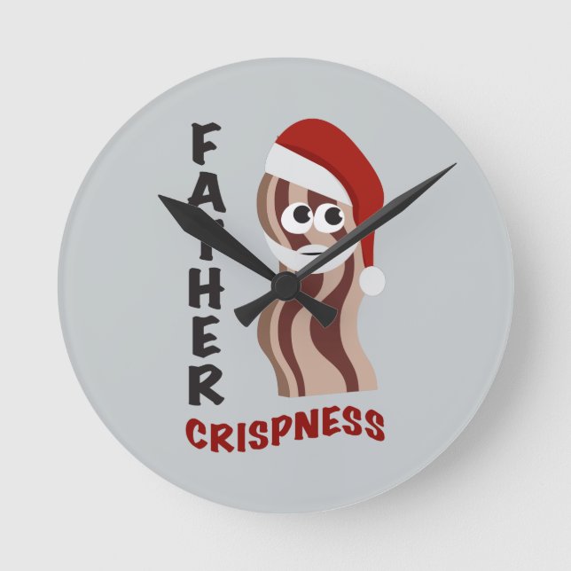 Father Crispness! Bacon Runde Wanduhr (Vorderseite)