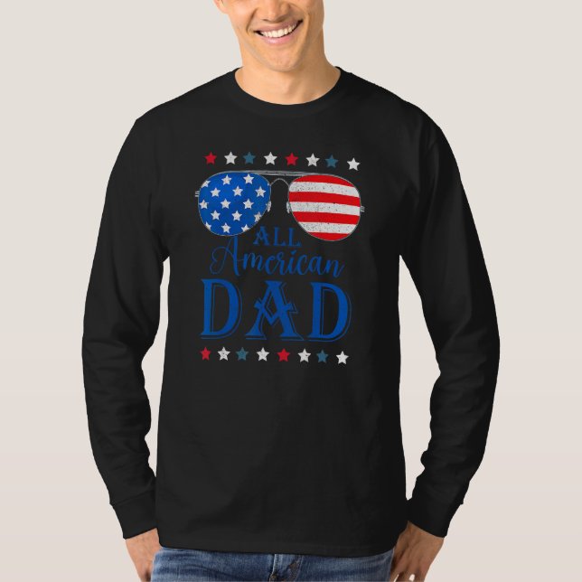 Father Day  All American Dad Patriotic USA Flag 4t T-Shirt (Vorderseite)
