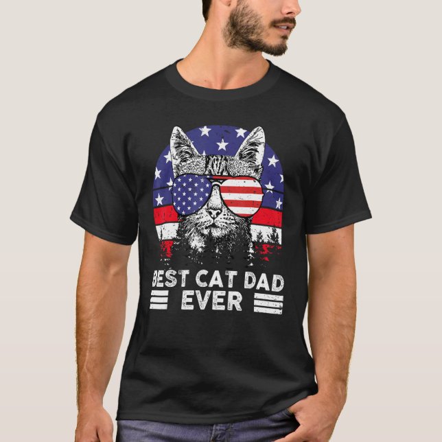 Father Day  Best Cat Dad Ever US Flag Patriotic 4t T-Shirt (Vorderseite)
