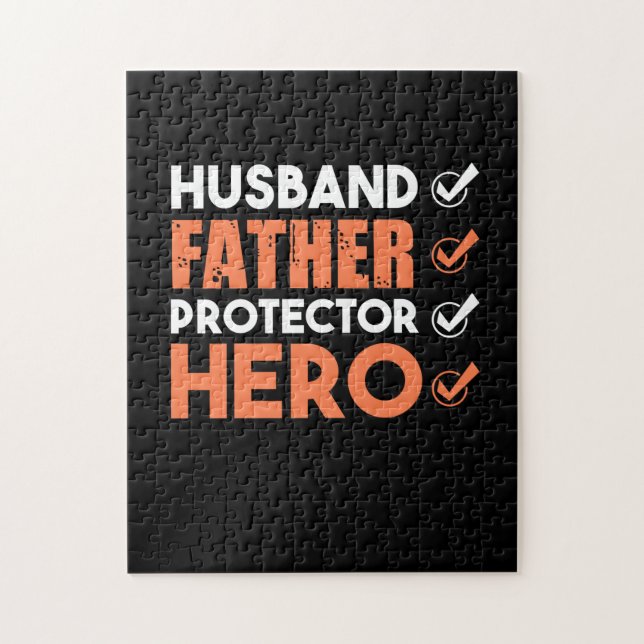 Father Gift | Ehemann Vater Hero Puzzle (Vertikal)
