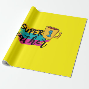 Father Gift Super Father Geschenkpapier