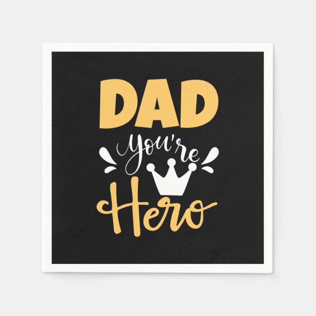 Father Gift Vater Sie sind Held Serviette (Vorderseite)