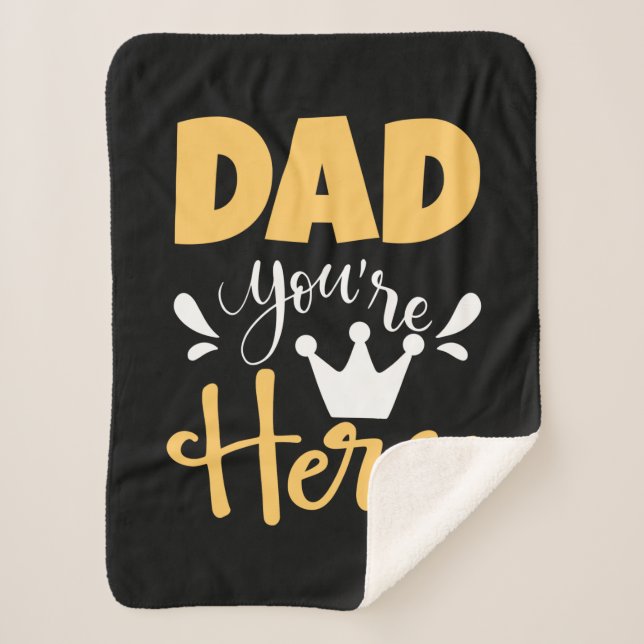 Father Gift Vater Sie sind Held Sherpadecke (Vorderseite)