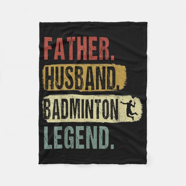 Father Husband Badminton Legend Badminton Vater Fa Fleecedecke (Vorderseite)