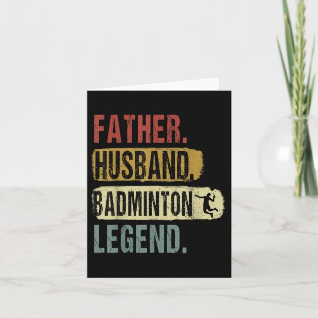 Father Husband Badminton Legend Badminton Vater Fa Karte (Vorderseite)